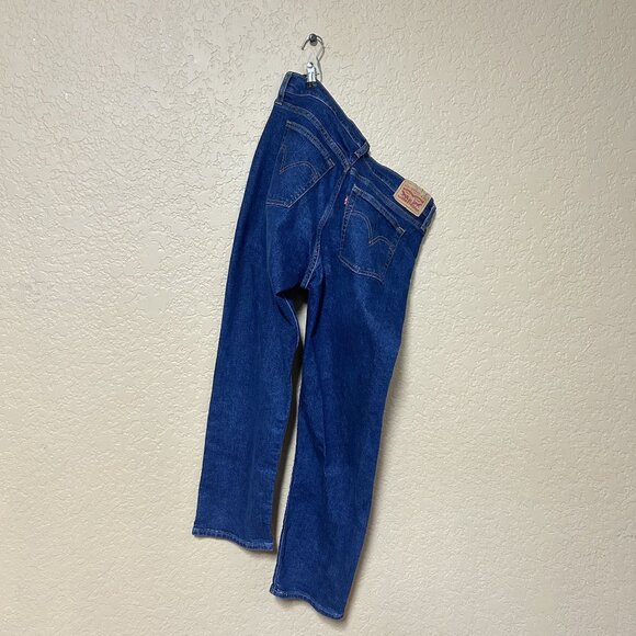 Levi's Women’s Wedgie Straight Stretch Denim Jeans Dark Blue Size 33 - Picture 9 of 9